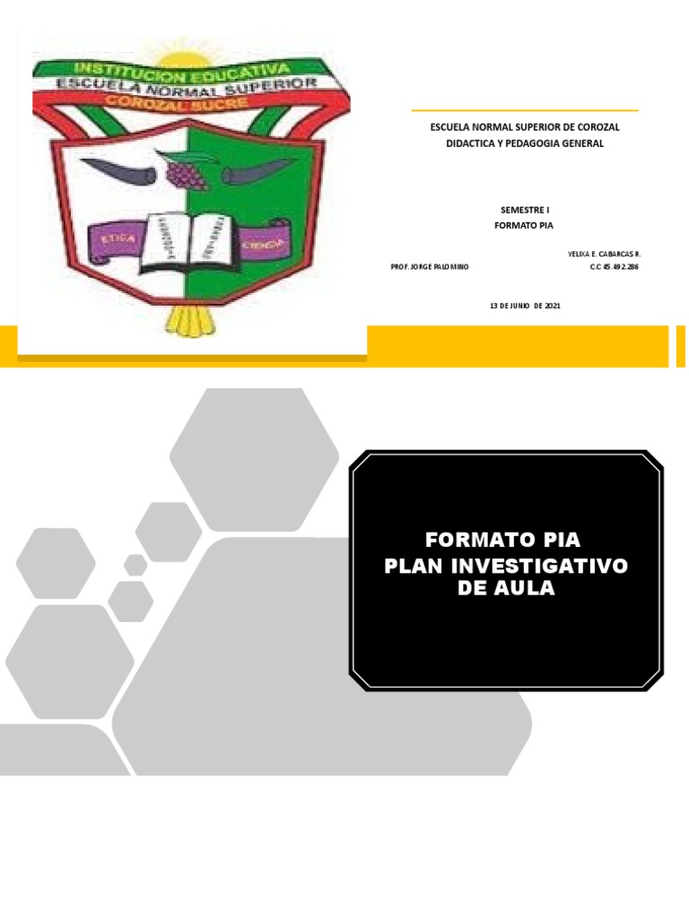 Formato PIA para Planificación Educativa | PDF | Evaluación | Planificación
