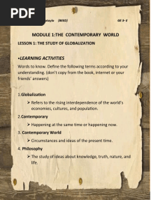 Module1 The Contemporary World