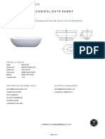 Technical Data Sheet: Brand: Bagnodesign Eclipse Minipro Freestanding Bathtub 1600X760 Satin White