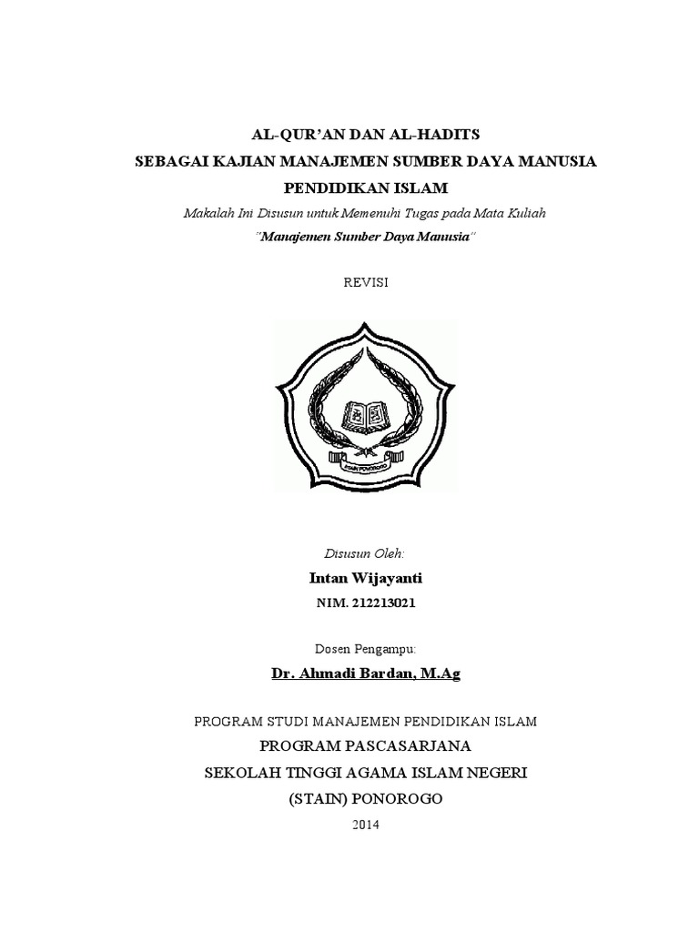 Manajemen SDM dalam Al-Qur'an dan Hadits | PDF