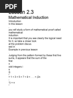 Lesson 2.3: Mathematical Induction