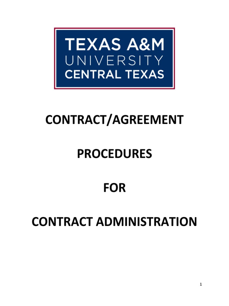 Guidelines for Effective Contract Administration at a University