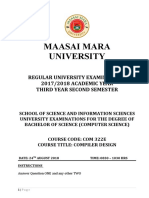 Maasai Mara University: Regular University Examinations 2017/2018 ACADEMIC YEAR Third Year Second Semester
