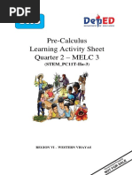 Pre-Calculus Learning Activity Sheet Quarter 2 - Melc 3: (Stem - Pc11T-Iia-3)