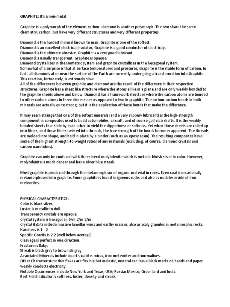 GRAPHITE | PDF | Graphite | Minerals