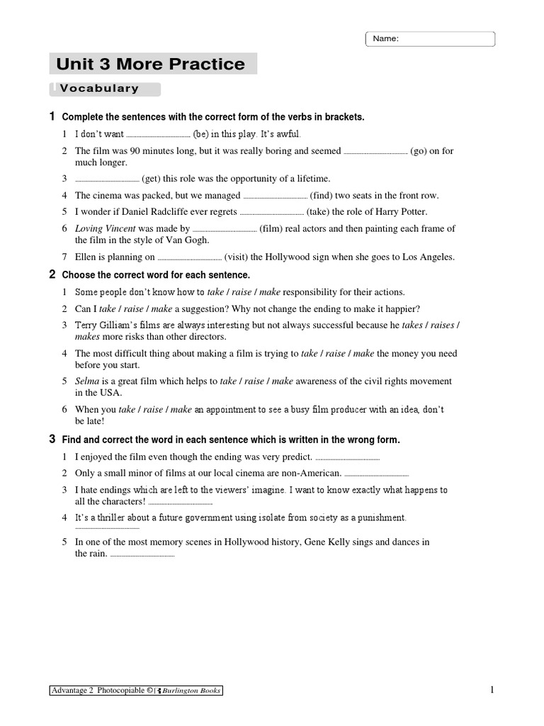 Unit 3 More Practice: Vo Cabu Lary | PDF