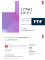 Listanco, Lester Y.: Creativity For All