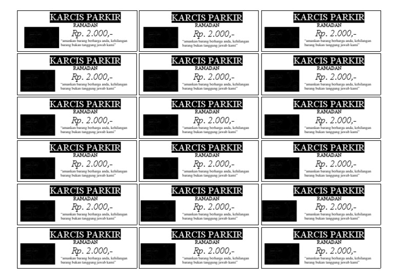 Karcis Parkir Ramadan Rp. 2.000 | PDF