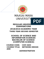 Maasai Mara University: Regular University Examinations 2018/2019 ACADEMIC YEAR