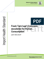 Import Health Standard: Fresh Taro Leaf (Colocasia esculenta) for HC