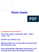 Rhotic Vowels