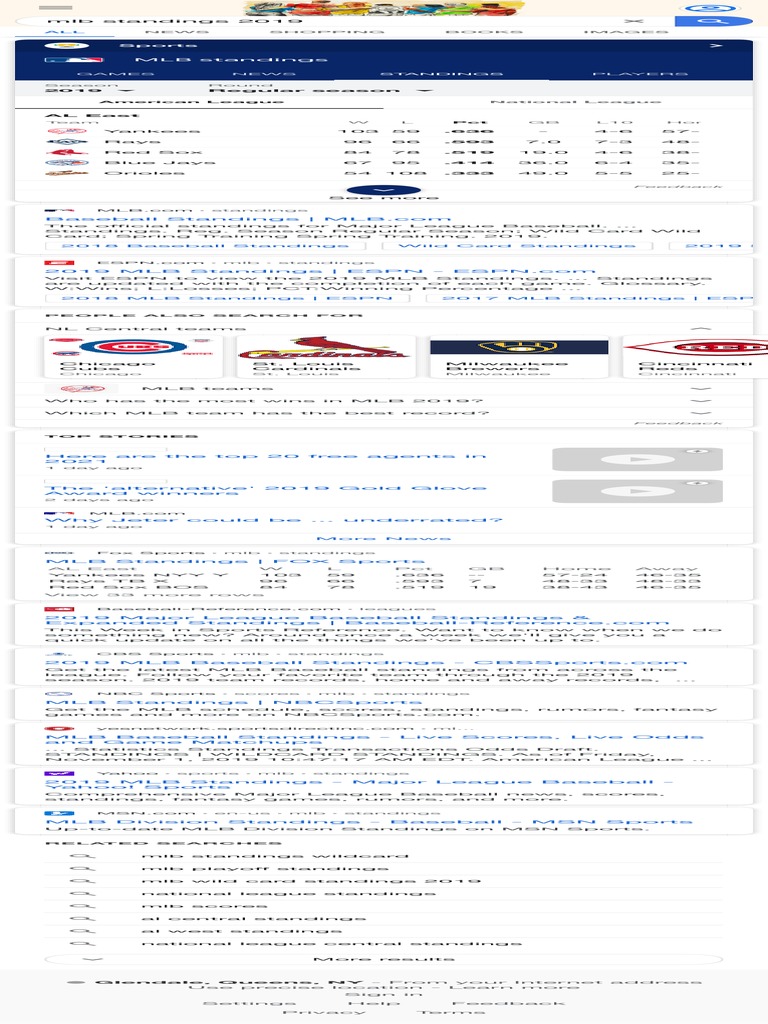 MLB Standings MLB Standings | PDF | Major League Baseball | St. Louis