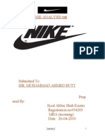 Case Analysis of Nike.by one and only M.A BUTT