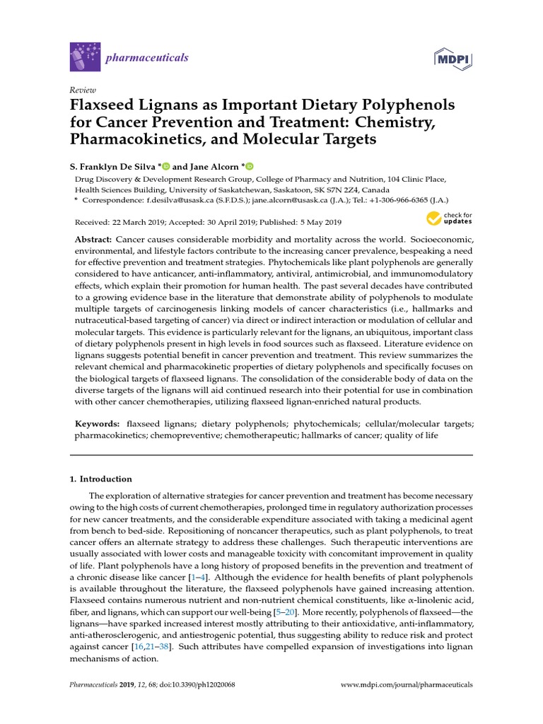 FLAXSEEDS Flaxseed Lignans As Important Dietary Polyphenols For Cancer