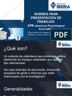 Normas para Presentación de Trabajos APA: (American Psychological Association)