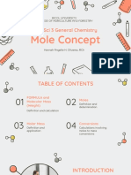 Mole Concept: Nat Sci 3 General Chemistry
