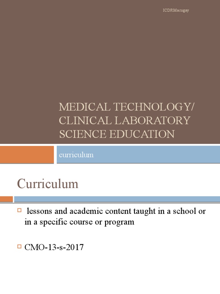 Medical Laboratory Science Curriculum Guide | PDF | Educational ...