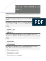 Revision Exam VI Ray Optics