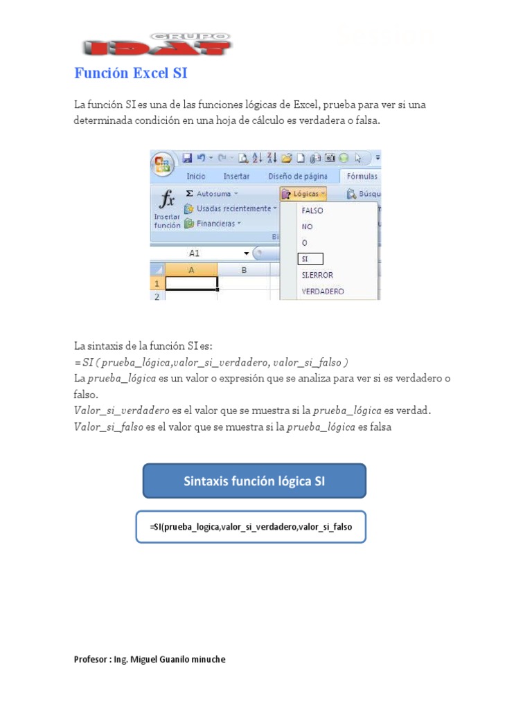 Funciones Logicas De Excel