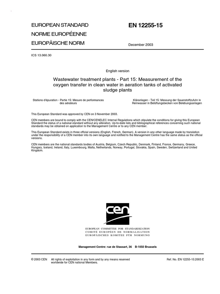 European Standard Norme Européenne Europäische Norm | PDF | Sewage ...