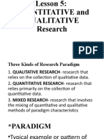 Lesson 5 Quantitative Research