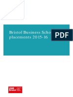 Bristol Business School sandwich placements 2015-16