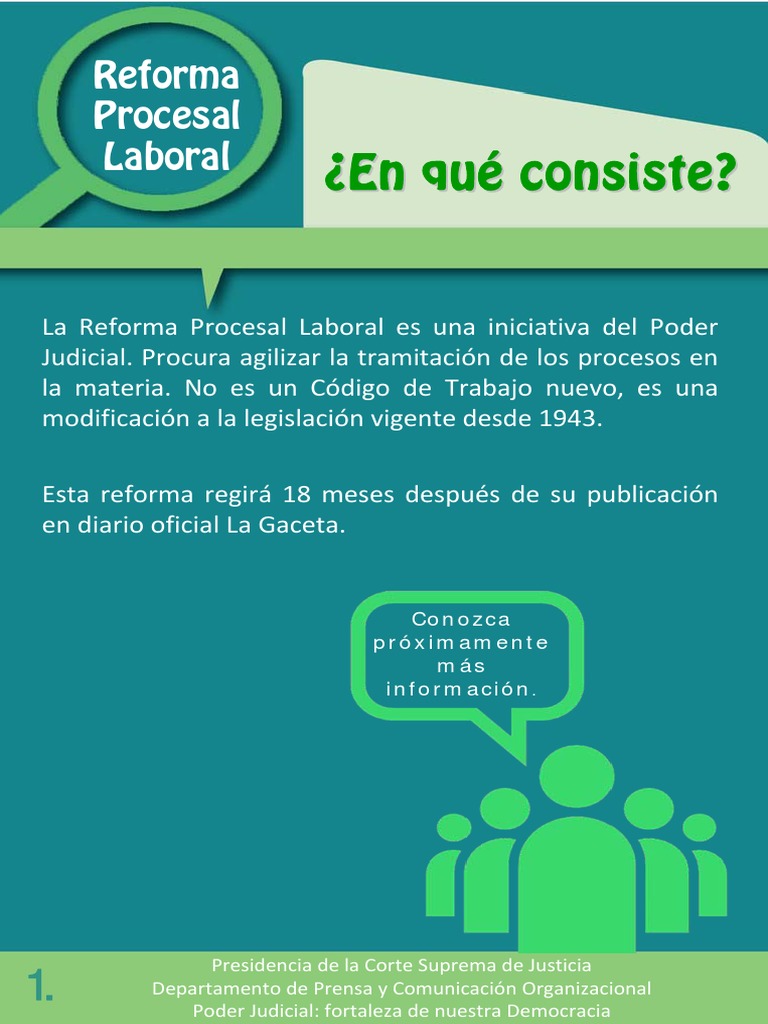 Campana Reforma Procesal Laboral 1 PDF Ley procesal
