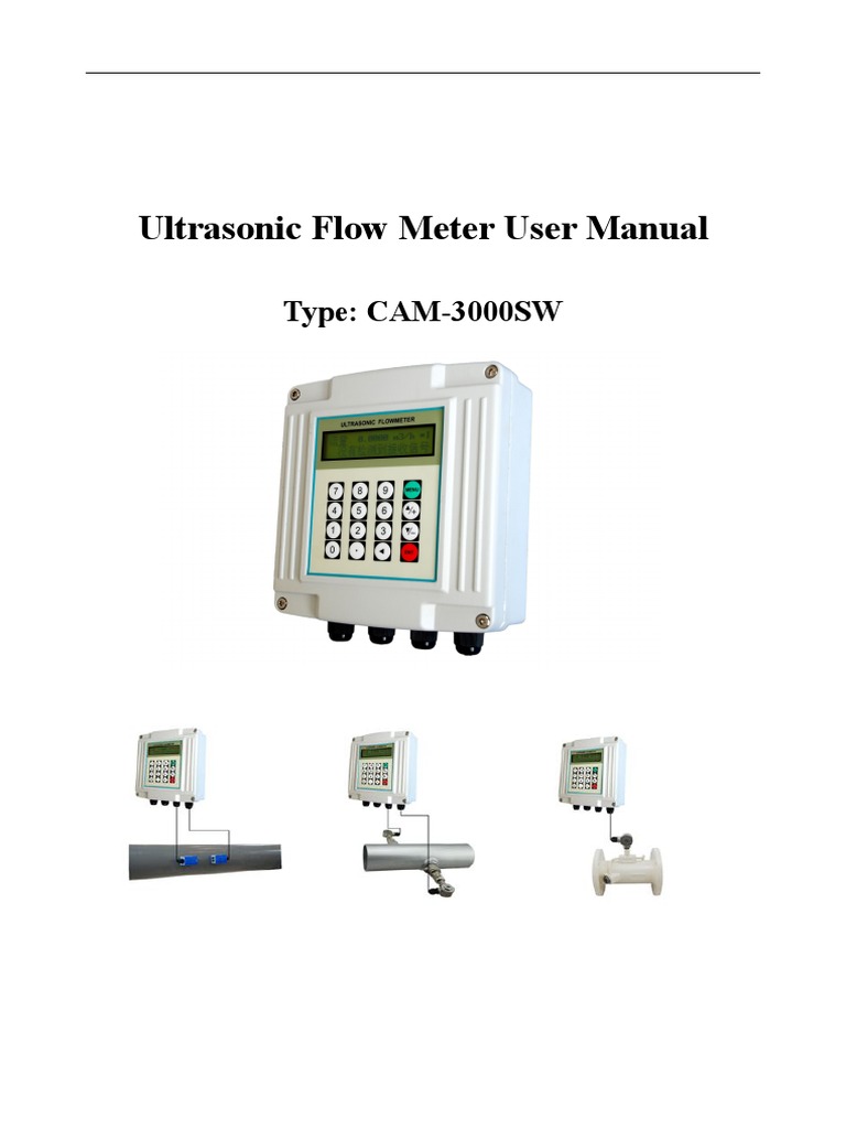 CAM-3000SW Ultrasonic Flow Meter Manual | PDF | Flow Measurement | Pipe ...