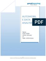 Automobil E Data Analysis: Name Pgp-Dsba Online January' 21 Date: Dd/mm/yyyy