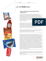Fooducate Worksheet 2012-08-14 Matching