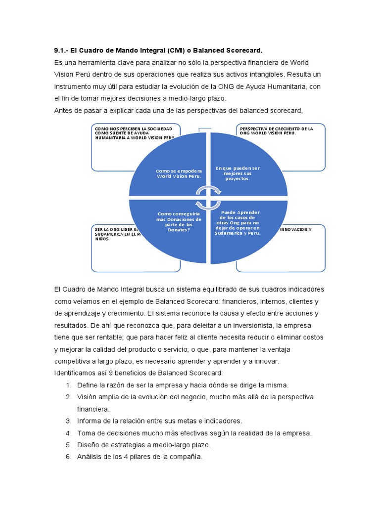 Cuadro de Mando Integral en World Vision | PDF | Evaluación