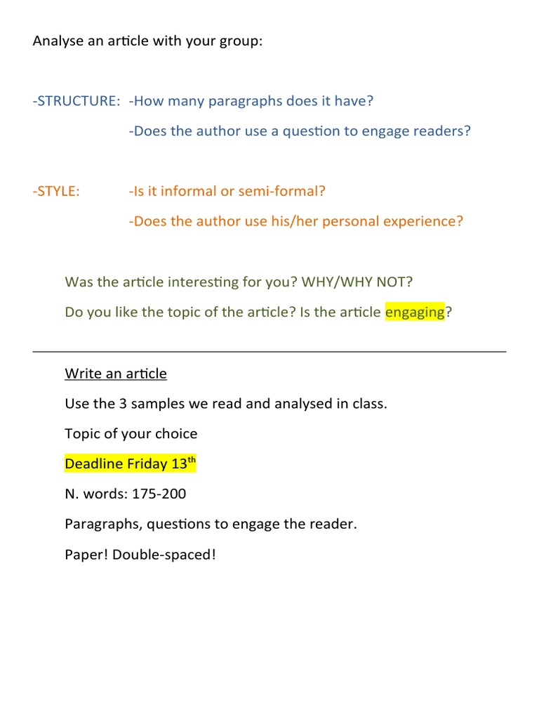 STRUCTURE: - How Many Paragraphs Does It Have? - Does The Author Use A ...