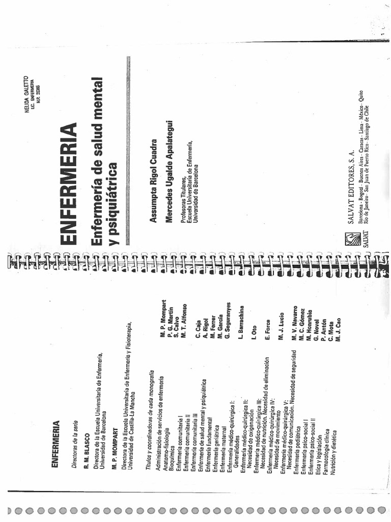 Libro Psiquiatría. (Autores Assumpta Rigol Cuadra Mercedes Ugalde ...