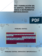 Definición y formulación del problema central