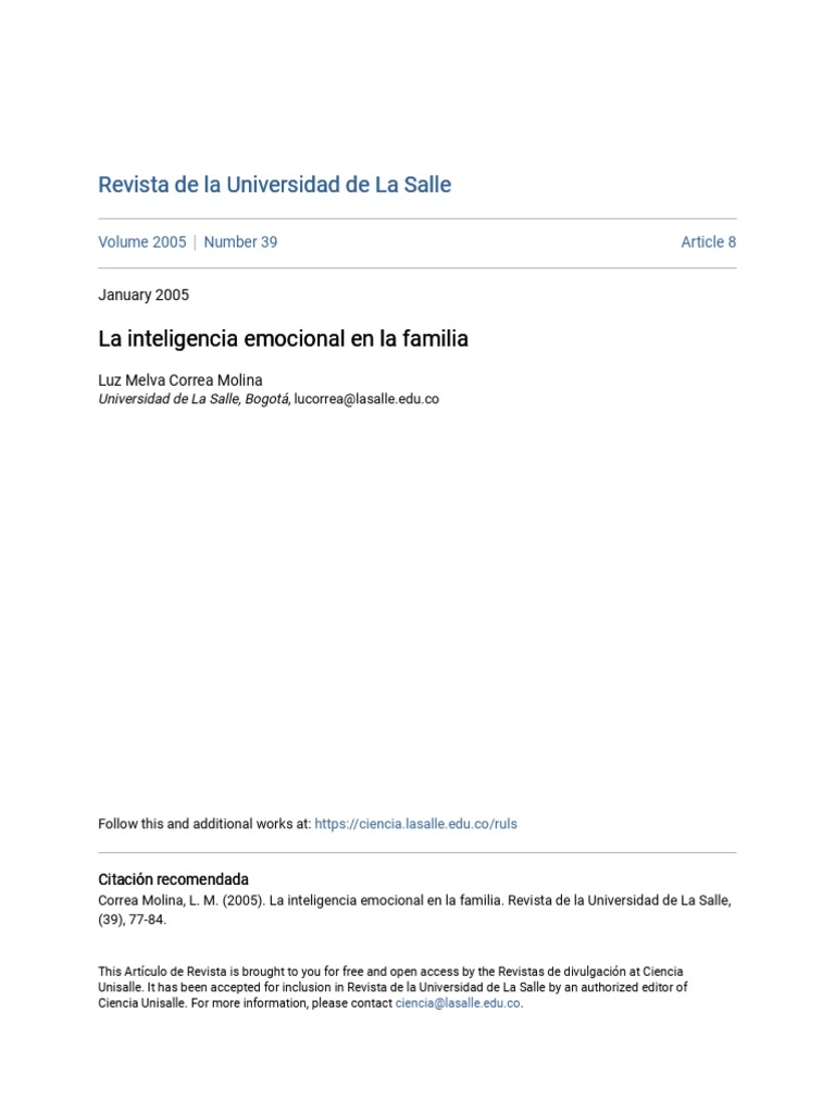 Inteligencia Emocional en la Familia | PDF | Las emociones | Amor