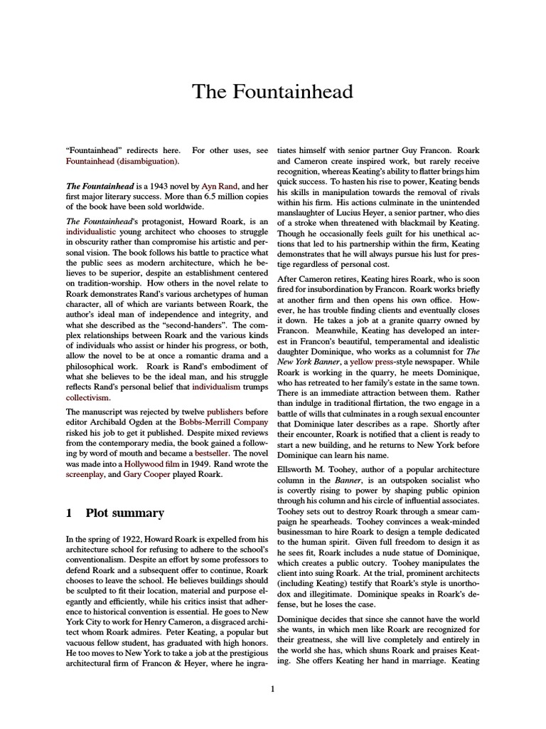The Fountainhead | PDF