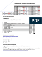 Programação das Aulas Tubulares 2021-2