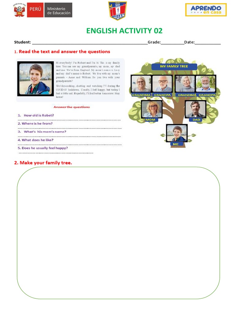 English Activity 02: Read The Text and Answer The Questions | PDF