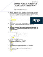 Examen Parcial de Técnicas Manuales de Fisioterapia: NOMBRES Y APELLIDOS: Jennifer Trejo Sernaque