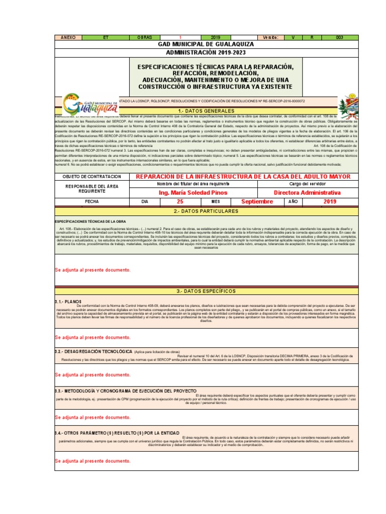 011 Formulario de Requerimiento 2020 - Infima cuantia-CATE | PDF ...