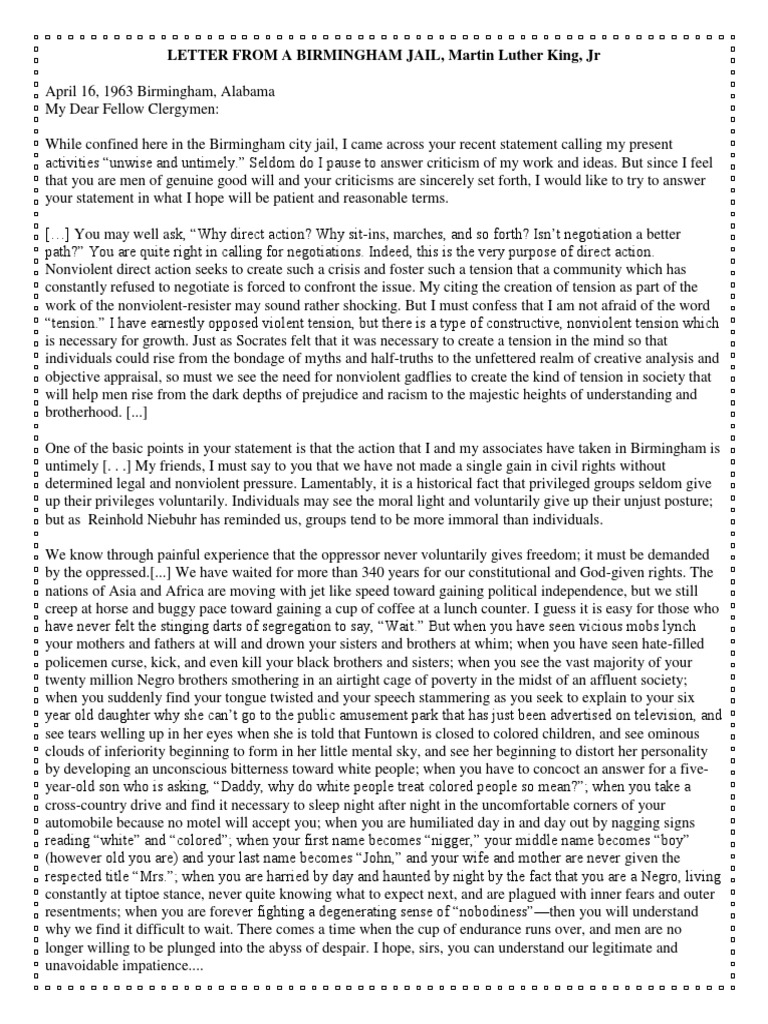Letter From A Birmingham Jail PDF