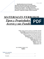 MATERIALES FERROSOS, Tipos y Propiedades de Los Aceros y Sus Fundiciones, By Alex Baptista