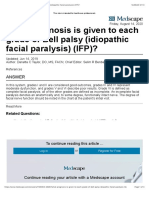 What Prognosis Is Given To Each Grade of Bell Palsy (Idiopathic Facial Paralysis) (IFP) ?