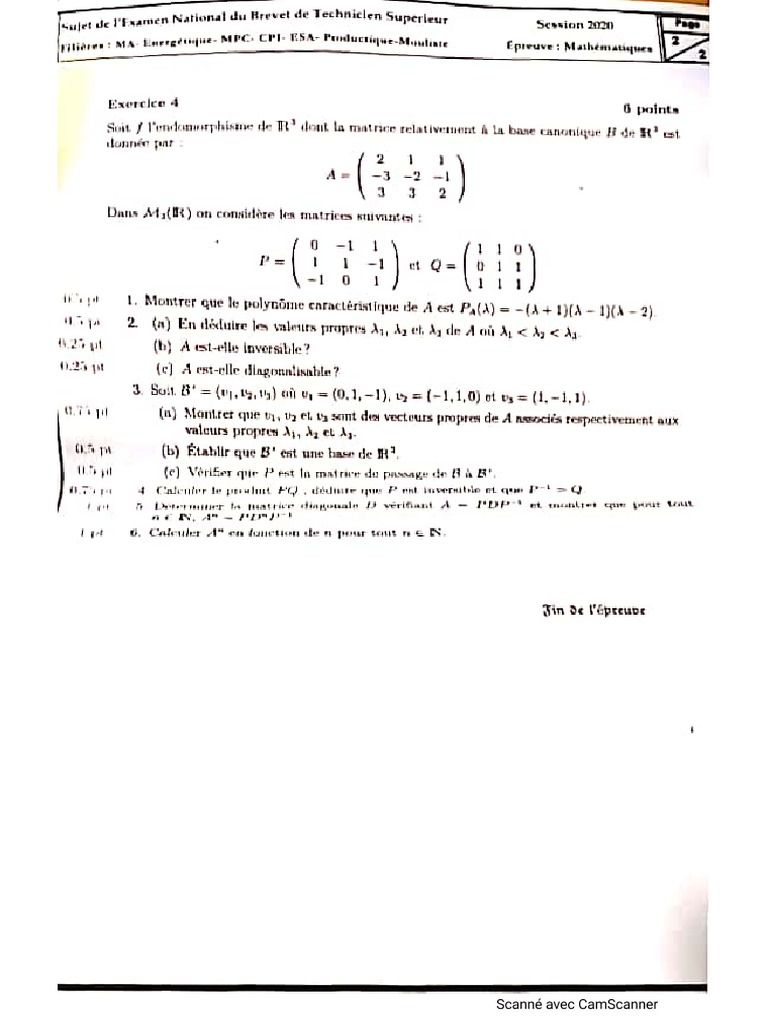Examen Bts Math 2020 | PDF