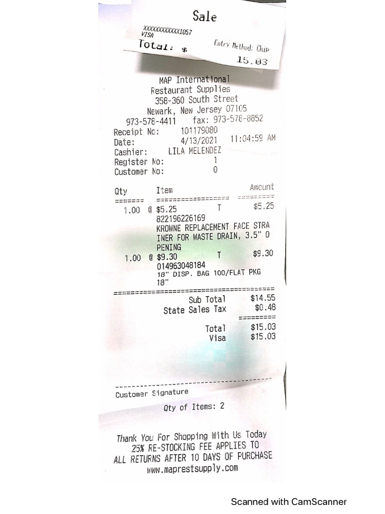 Expense Receipt PDF