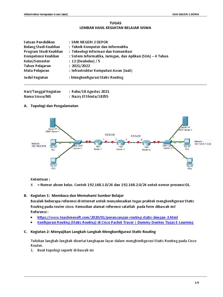 Panduan Konfigurasi Static Routing IaaS | PDF | Komputer