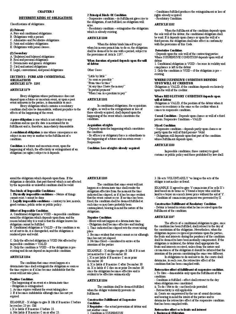 Chapter 3 Different Kinds of Obligations PDF Guarantee Legal Remedy