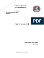 Hoja de Trabajo No. 5 Economía Internacional