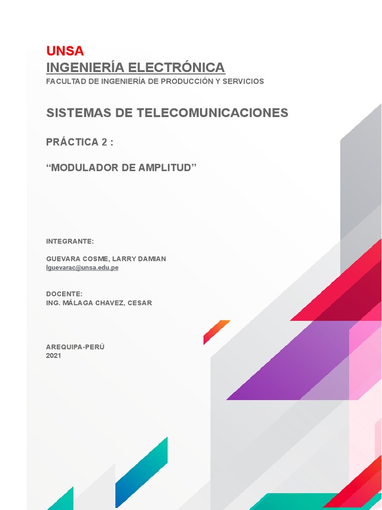 Práctica de Modulador de Amplitud en Telecomunicaciones | PDF ...