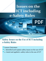 Safety Issues On The Use of ICT Including E-Safety Rules